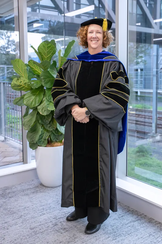 Dr Michelle Joosse in doctoral regalia